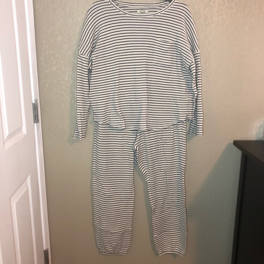 Madewell waffle knit pajama set sz L